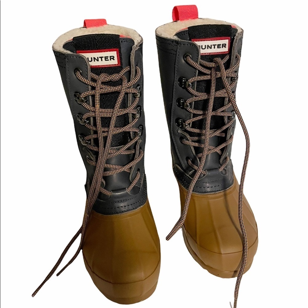 Hunter Women’s Lace Up Waterproof Duck Boots NEW - Picture 5 of 11
